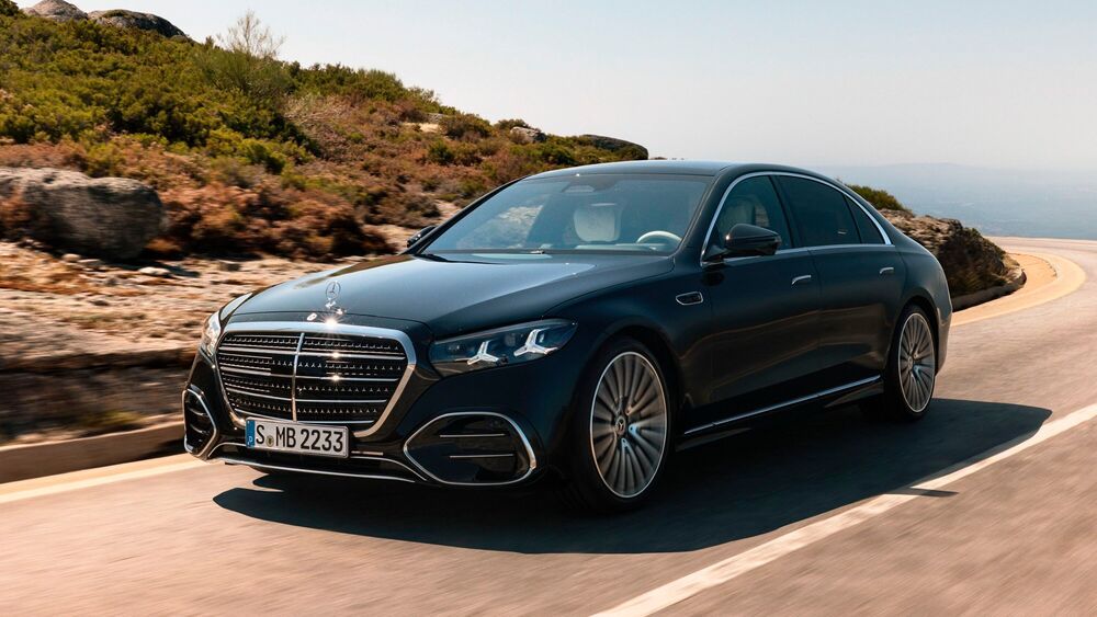 Black Mercedes S-Class luxury saloon